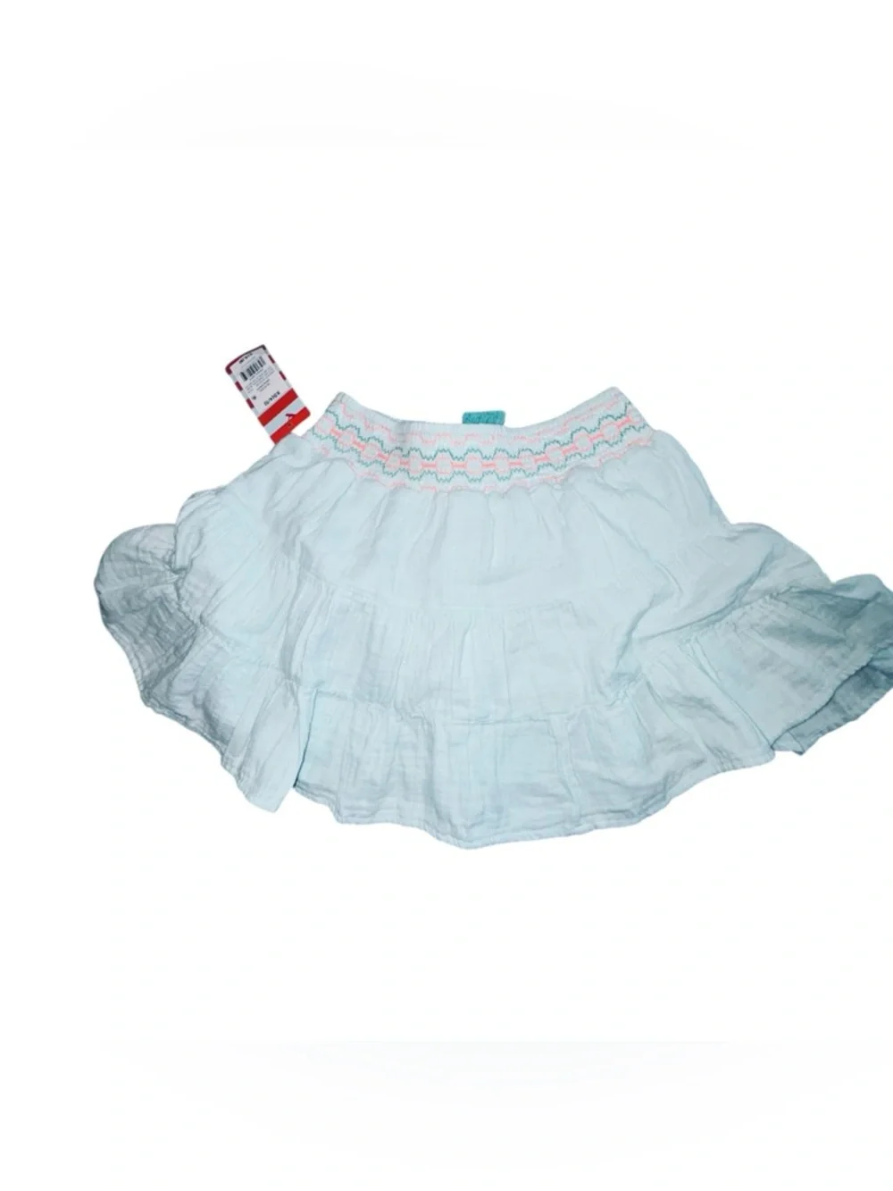 Cat & Jack Light Blue Tiered Skirt with Colorful Tassels